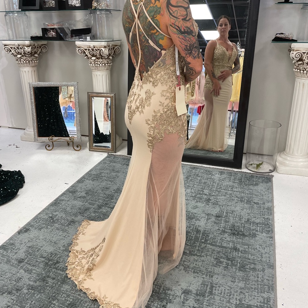 Beautiful custom champagne gown.